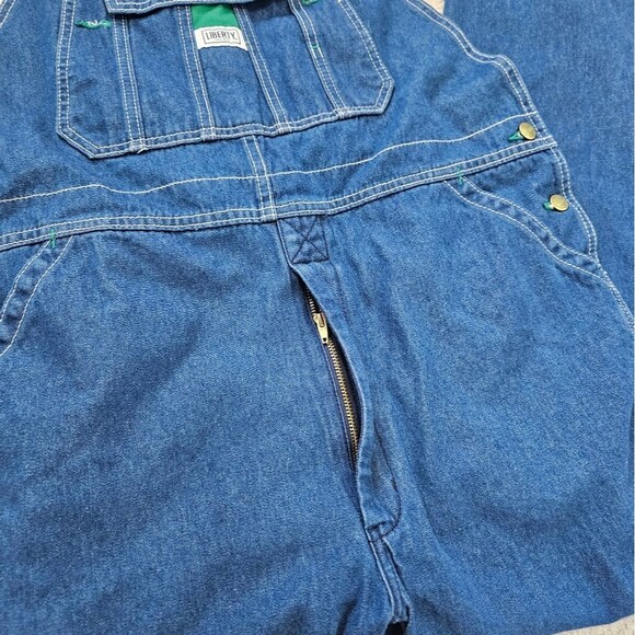 Liberty | Denim Jean Bib Overalls, Mens 38 x 30 Unisex Relaxed Fit - Picture 6 of 10